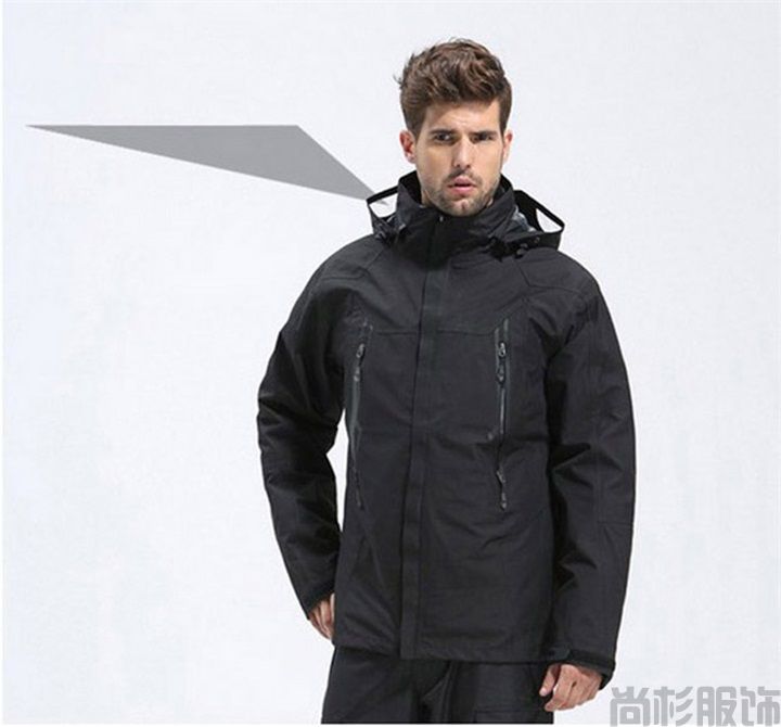 1308棉內(nèi)膽男士沖鋒衣,兩件套沖鋒衣(圖1) 1308棉內(nèi)膽男士沖鋒衣,兩件套沖鋒衣(圖1)