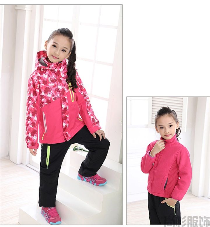 兒童兩件套沖鋒衣滑雪服(圖1) 兒童兩件套沖鋒衣滑雪服(圖1)